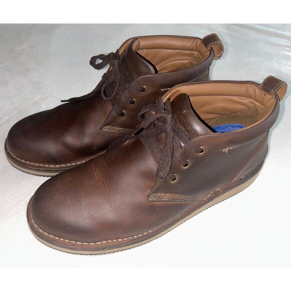 Men's Rockport Works Prestige Point Chukka Steel Toe Boots Beeswax Brown 11M - Picture 4 of 16